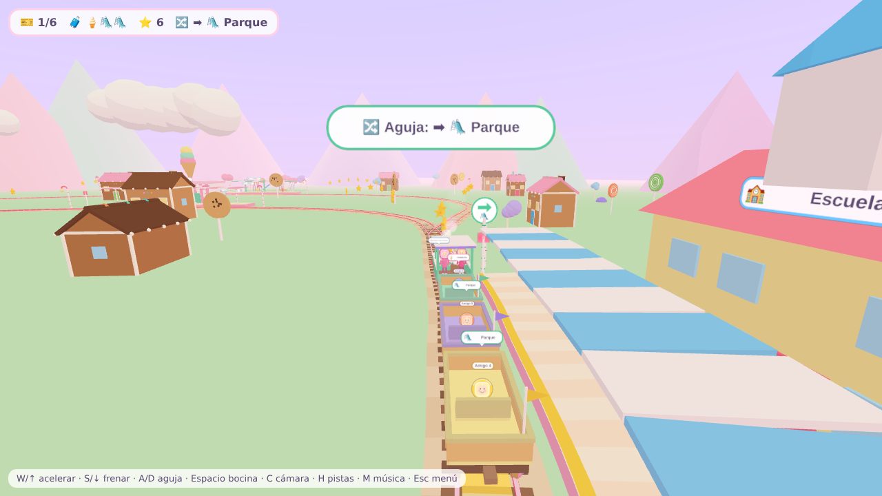 The train in Cookie Village with the points set towards the Park